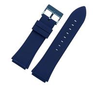 ewgrkba Compatible avec les bracelets de montre Guess W0247G3/W0248G5/W0040G6/W0040G7/W0040G9/W0407G2 22 mm, en caoutchouc souple bleu et noir, bracelet sport en silicone(Blue blue buckle)