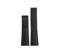 ewgrkba Compatible avec TAG Heuer MONACO CARRERA CAW211R/P Bracelet de montre en cuir véritable avec boucle pliante Bracelet en cuir de vachette imprimé litchi Bracelet for homme(Black-no clasp)