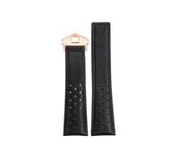 ewgrkba Compatible avec TAG Heuer MONACO CARRERA CAW211R/P Bracelet de montre en cuir véritable avec boucle pliante Bracelet en cuir de vachette imprimé litchi Bracelet for homme(Black-R-G-clasp)