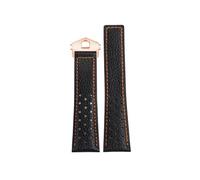 ewgrkba Compatible avec TAG Heuer MONACO CARRERA CAW211R/P Bracelet de montre en cuir véritable avec boucle pliante Bracelet en cuir de vachette imprimé litchi Bracelet for homme(Black orange R-G)