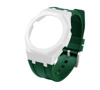 ewgrkba Kit de modification compatible avec Casio GA-2100 GA-2110 GA-B2100, boîtier en céramique, bracelet en caoutchouc fluoré, lunette GA2100, bracelet de montre for homme(White green)