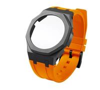 ewgrkba Kit de modification compatible avec Casio GA-2100 GA-2110 GA-B2100, boîtier en céramique, bracelet en caoutchouc fluoré, lunette GA2100, bracelet de montre for homme(Svart)