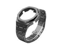 ewgrkba Kit de modification compatible avec Casio GA-2100 GMA-S2100 GM-2100, boîtier de montre for homme en acier inoxydable, bracelet de rechange en métal(Black Set,GMA-S2100)