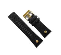 ewgrkba TOP Bracelet de montre compatible avec DIESEL DZ7313 DZ7333 DZ7311 DZ7371 Bracelet de montre en cuir de vache avec rivet doré 22 24 26 27 28 30 mm Cuir véritable(Black gold clasp,28mm)