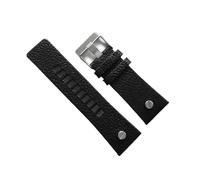ewgrkba TOP Bracelet de montre compatible avec DIESEL DZ7313 DZ7333 DZ7311 DZ7371 Bracelet de montre en cuir de vache avec rivet doré 22 24 26 27 28 30 mm Cuir véritable(Black silver clasp,24mm)