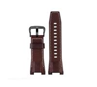 ewgrkba Watch Strap Compatible With Casio GST-S100G / S110 / S130L / W100G / W110 / 210B / 400G / 410 / Wristband 26 * 14mm Men's Leather WatchBand(Dark brown black)