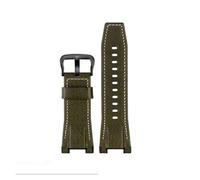 ewgrkba Watch Strap Compatible With Casio GST-S100G / S110 / S130L / W100G / W110 / 210B / 400G / 410 / Wristband 26 * 14mm Men's Leather WatchBand(Green white black)