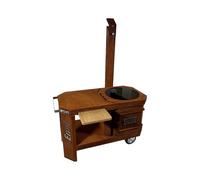 EWH Chariot de barbecue exclusif Emil Utschak, plaque de cuisson, barbecue au charbon de bois et brasero - Fabrication allemande - En acier Corten massif de 3 mm