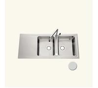 EWI Evier cuisine à encastrer 2 bacs + 1 égouttoir Améthyste - Inox - 116 x 51 cm