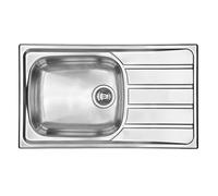 EWI Evier Quartz 1 grand bac 1 égouttoir 86x50 cm inox mini structure