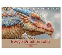 Ewige Drachenliebe - Eine zeitlose Faszination (Tischkalender 2026 DIN A5 quer), CALVENDO Monatskalender: Drachenzauber