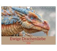 Ewige Drachenliebe - Eine zeitlose Faszination (Wandkalender 2026 DIN A4 quer), CALVENDO Monatskalender: Drachenzauber