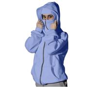 Ewleguzka Cagoule à capuche zippée pour femme - Veste polaire à fermeture éclair intégrale - Sweat à capuche surdimensionné décontracté pour l'automne et l'hiver avec poches, 01 bleu ciel., S