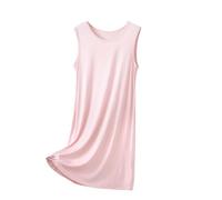 Ewleguzka Chemise de nuit en modal pour femme - Col en V - Super douce - Sans manches - Taille UK, 2 Beige, 5XL