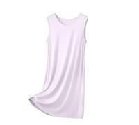 Ewleguzka Chemise de nuit en modal pour femmes - Longue avec col en V - Nuits super douces - Sans manches - Robe de nuit - Robe de détente - Taille UK, 2 blanches., XXL
