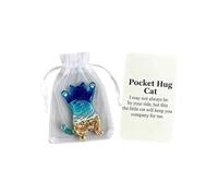 Ewleguzka Mini décoration de poche en résine, porte-clés en forme de petite créature mignonne, excellent encouragement pour un ami, elle, lui, enfants, amoureux des animaux, Bleu-07, taille unique