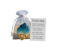 Ewleguzka Mini décoration de poche en résine, porte-clés en forme de petite créature mignonne, excellent encouragement pour un ami, elle, lui, enfants, amoureux des animaux, Bleu-05, taille unique