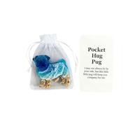 Ewleguzka Mini décoration de poche en résine, porte-clés en forme de petite créature mignonne, excellent encouragement pour un ami, elle, lui, enfants, amoureux des animaux, Bleu-08, taille unique