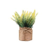 Ewleguzka Mini lavande artificielle dans un pot en tissu, petites fleurs en pot pour décoration de maison et de table | Mariage, bureau, jardin, décoration de fête de terrasse, fausse verdure