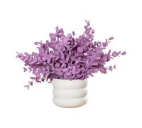 Ewleguzka Petite plante d'eucalyptus artificielle dans un pot blanc, fausses plantes pour décoration d'intérieur | bureau, chambre, bureau, décoration de table de salon, simulation de verdure en pot