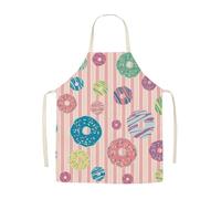 Ewleguzka Tablier de cuisine en lin imprimé maison de Pâques, doux et absorbant pour la cuisine, la pâtisserie et la protection contre les salissures, sangle de cou réglable, C, taille unique