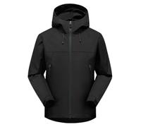 Ewleguzka Veste de pluie imperméable pour femme avec capuche - Grande taille - Pour l'été et l'automne - Coupe-vent - Randonnée - Voyage, Rain01 Noir, XXL