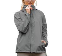 Ewleguzka Veste de pluie légère et imperméable avec capuche pour femme, Rain01 Gris, M