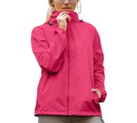 Ewleguzka Veste de pluie légère et imperméable avec capuche pour femme, Rain02 Rose vif, S