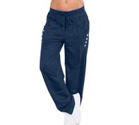 Ewleguzka Y2k Pantalon d'été à jambe large pour femme - Pantalon cargo uni pour gym, sport, yoga, loisirs, 00- Bleu marine, XXXXXL