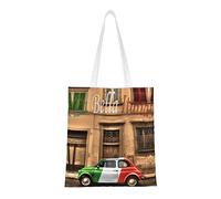EWMAR Le beau sac à provisions portatif de toile d'impression d'Italie convient au shopping, au travail, à l'école et aux voyages quotidiens, Belle Italie, Taille unique