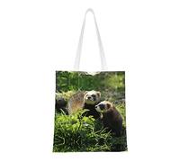 EWMAR Le sac à provisions portable en toile imprimé furet est adapté pour le shopping, le travail, l'école et les voyages quotidiens, Furet de recherche de nourriture, Taille unique