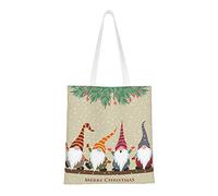 EWMAR Le sac de courses portable en toile imprimé coq de poulet est adapté pour le shopping, le travail, l'école et les voyages quotidiens, Gnomes d'hiver de Noël, Taille unique