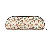 EWMAR Trousse à crayons en cuir avec imprimé cheval de cowboy - Pochette de voyage portable pour adolescents, garçons et filles, doré, Taille unique, Sac à dos enfant