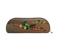 EWMAR Trousse à crayons portable en cuir imprimé tracteur ferme pour adolescents garçons et filles, Argenté., Taille unique, Sac à dos enfant