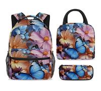 ewndhtse Ensemble sac à dos d'école avec sac à déjeuner, trousse à crayons, sac à dos d'école, sac à dos de voyage décontracté pour adolescents, filles, garçons, primaire junior, milieu - Cosmos