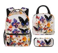 ewndhtse Ensemble sac à dos d'école avec sac à déjeuner, trousse à crayons, sac à dos d'école, sac à dos de voyage décontracté pour adolescents, filles, garçons, primaire, junior moyen, gloire du