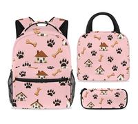 ewndhtse Ensemble sac à dos d'école avec sac à déjeuner, trousse à crayons, sac à dos d'école, sac à dos de voyage décontracté pour adolescents, filles, garçons, primaire junior, milieu - Tiny House