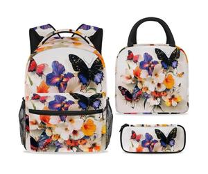 ewndhtse Ensemble sac à dos d'école avec sac à déjeuner, trousse à crayons, sac à dos d'école, sac à dos de voyage décontracté pour adolescents, filles, garçons, primaire, junior moyen, gloire du