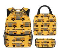 ewndhtse Ensemble sac à dos d'école, sac à déjeuner et trousse à crayons, sac à dos d'école, sac à dos de voyage décontracté pour adolescents, filles, garçons, primaire, collège et bus scolaire sur