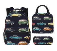 ewndhtse Ensemble sac à dos d'école, sac à déjeuner et trousse à crayons, sac à dos d'école, sac à dos de voyage décontracté pour adolescents, filles, garçons, primaire, junior moyen, voiture privée