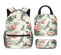ewndhtse Ensemble sac à dos d'école, sac à déjeuner et trousse à crayons, sac à dos d'école, sac à dos de voyage décontracté pour adolescents, filles, garçons, primaire junior, milieu - Fly Herons