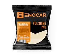 Ewocar WoolWhite Tampon de polissage 150 mm - Tampon en laine agressif pour polisseuse DA & Rotary - Idéal pour les pâtes abrasives Heavy Cut - Haute performance d'enlèvement et bonne finition