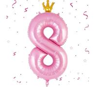 EWODEIEW Ballon chiffre 8 rose, ballon chiffre 8 40 pouces en aluminium, ballon 8 pour décoration d'anniversaire fille ballon géant en aluminium 8 pour fille garçon anniversaire fête anniversaire