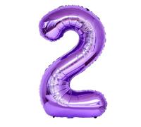 EWODEIEW Ballons Chiffres 2 Lila, Ballon Chiffre 2 de 40 pouces en Aluminium, Ballon Chiffre 2 pour Décoration d'Anniversaire Fille Ballon Géant 2 pour Fille Garçon Fête d'Anniversaire Décoration de