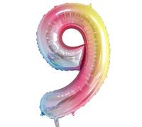 EWODEIEW Ballons chiffres 9 arc-en-ciel, ballon chiffre 9 40 pouces en aluminium, ballon chiffre 9 décoration d'anniversaire fille ballon géant en aluminium 9 pour fille garçon anniversaire fête