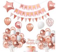 EWODEIEW Ballons d'anniversaire, décoration maca pour anniversaire, bleu, violet, vert, jaune et rose, ballons en latex à paillettes multicolores pour fête prénatale, bannières, étoiles et cœurs en