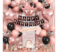 EWODEIEW Ballons d'anniversaire, décoration maca pour anniversaire, bleu, violet, vert, jaune et rose, ballons en latex à paillettes multicolores pour fête prénatale, bannières, étoiles et cœurs en