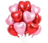EWODEIEW Ballons en forme de cœur en feuille, Ballons en forme de cœur à l'hélium de 18 pouces, Ballons en forme de cœur rouge et rose, Ballons en forme de cœur pour mariage, Ballons en forme de cœur