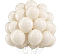 EWODEIEW Luftballons Sand Weiß, 60 Stück 10 Zoll Beige Latex Ballons,Matt Cream Weiss Helium Ballon,Beige Weiß Luftballon Girlande Partyballon für Geburtstag Babyparty Hochzeit Party Deko