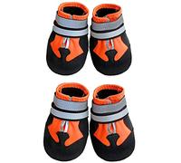 Ewolee Bottes de Protection pour Chien, Lot de 4 Chaussons Étanches pour Beagle, Petit Bouledogue, Cocker Spaniel, Corgi (XL)